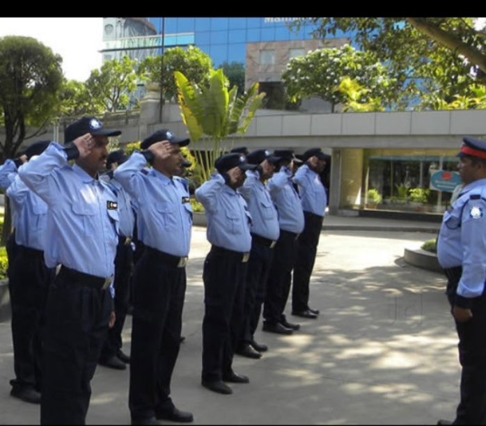 ASF security guards saluting on duty